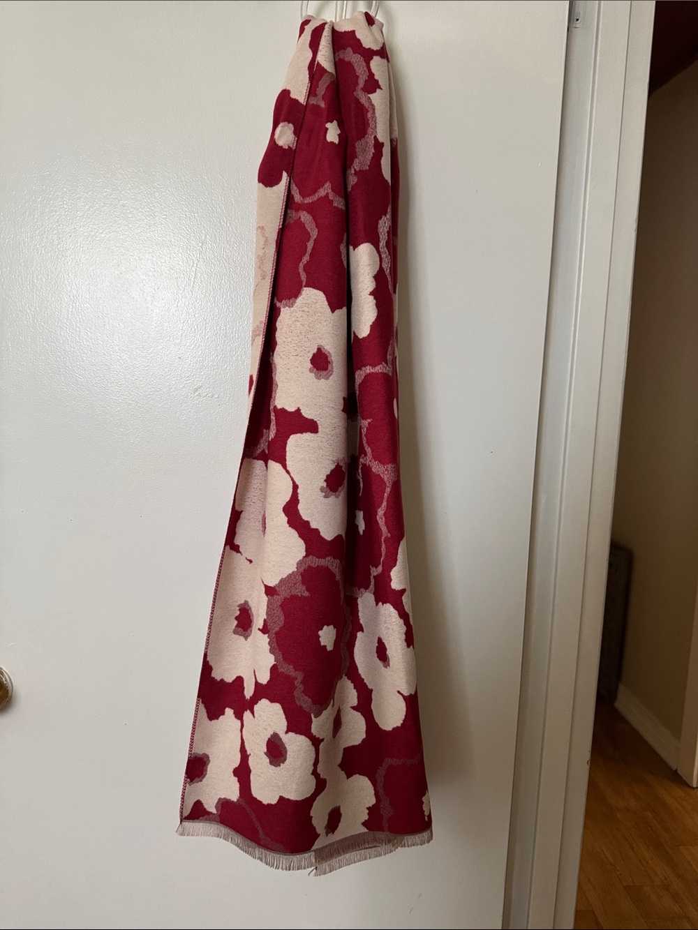 Pretty Persuasions Red and Cream Floral Wrap